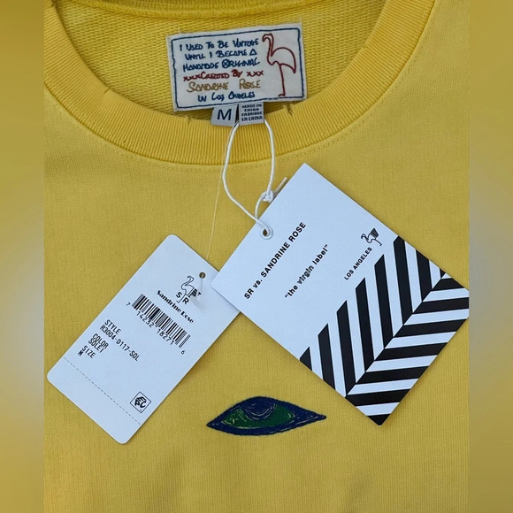 Sandrine Rose/Free People | Solei Crew Neck Eye/Palm Sweatshirt (M) - Picture 5 of 7